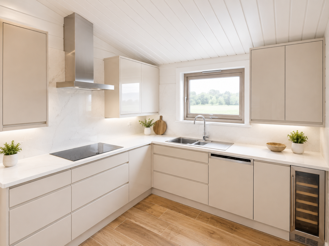Bright minimalist Scandinavian kitchen design
