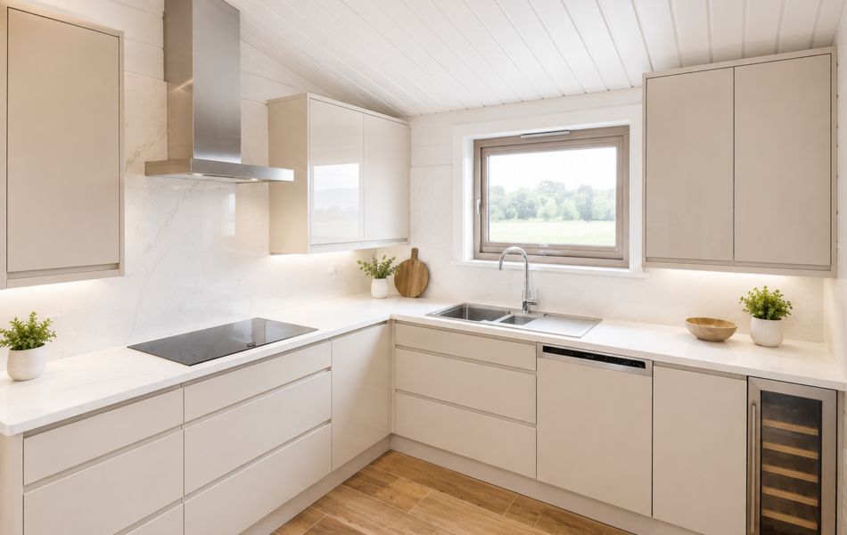 Bright minimalist Scandinavian kitchen design