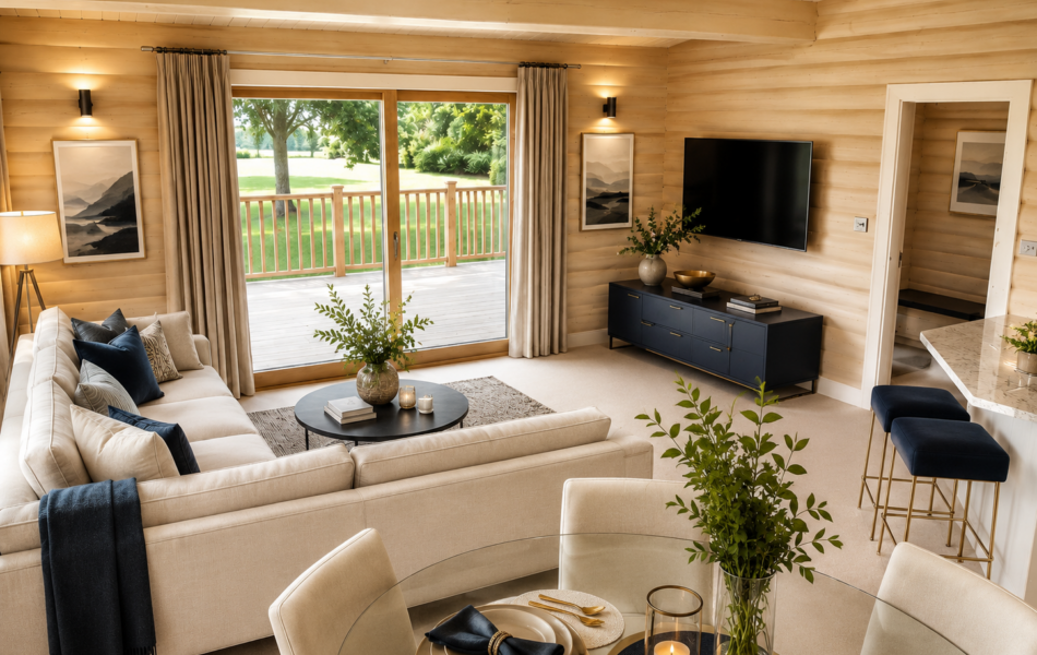 Cozy modern rustic living space