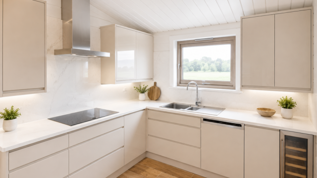 Bright minimalist Scandinavian kitchen design